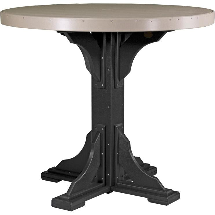 LuxCraft 4' Round Dining Table Set with 4 Side Chairs