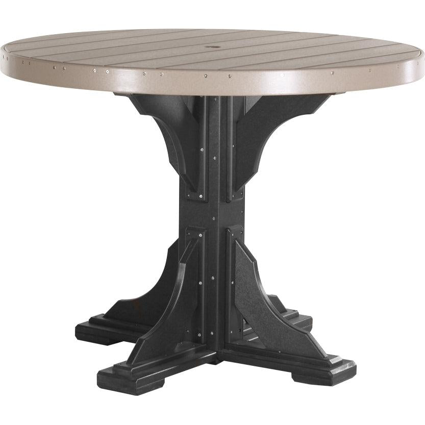 LuxCraft 4' Round Dining Table Set with 4 Side Chairs