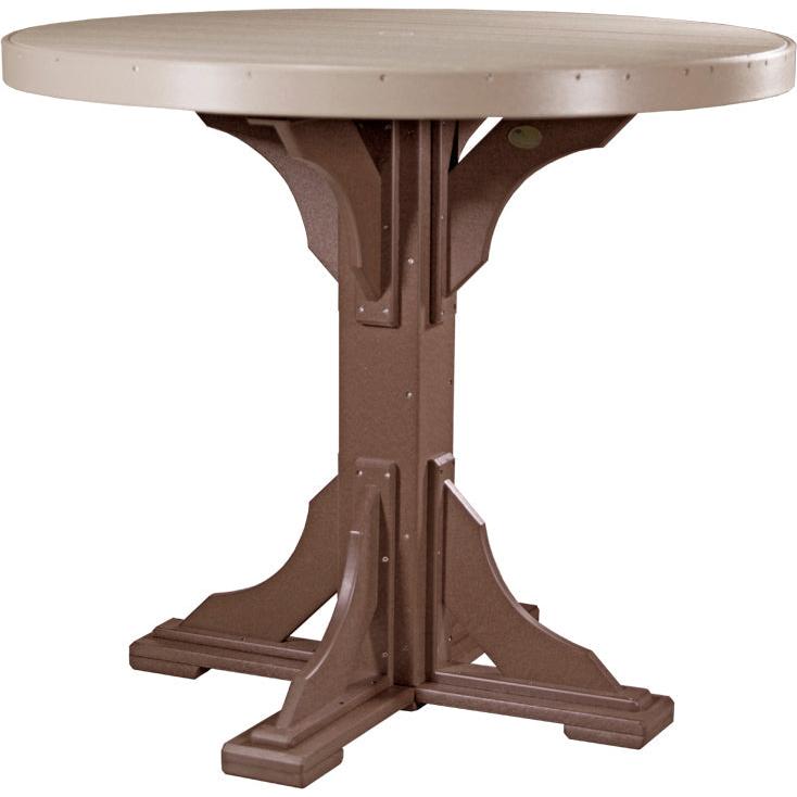 LuxCraft 4' Round Dining Table Set with 4 Side Chairs