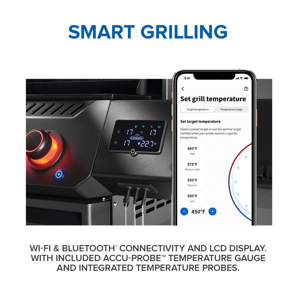 Napoleon Phantom Prestige 500 Connected Natural Gas Grill with Infrared Side and Rear Burner P500VXRSIBNK-PHM