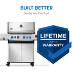 Napoleon Prestige 500 Connected Natural Gas Grill with Infrared Side and Rear Burner P500VXRSIBNSS