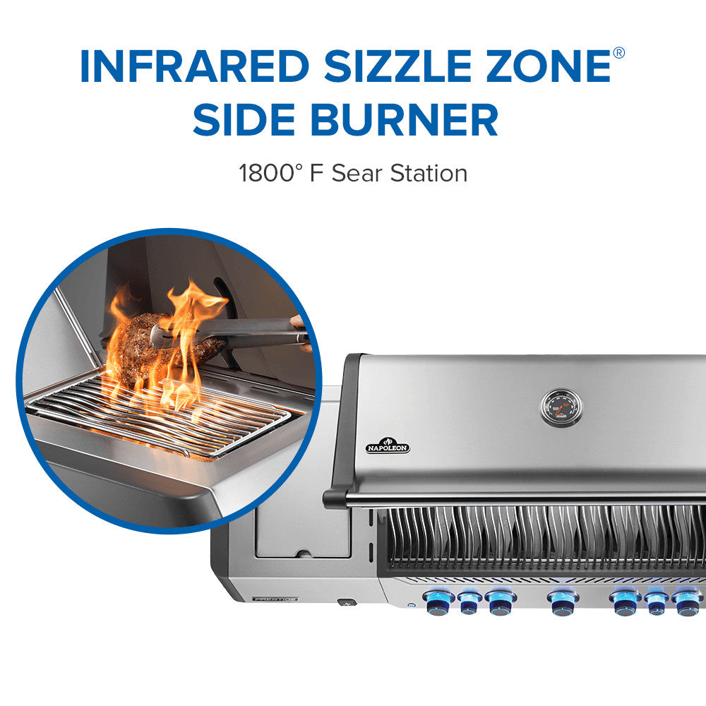 Napoleon Prestige 665 Connected Natural Gas Grill with Infrared Side and Rear Burner P665VRSIBNSS