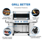 Napoleon Prestige 665 Connected Natural Gas Grill with Infrared Side and Rear Burner P665VRSIBNSS