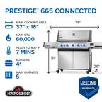 Napoleon Prestige 665 Connected Natural Gas Grill with Infrared Side and Rear Burner P665VXRSIBNSS