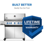 Napoleon Prestige 665 Connected Natural Gas Grill with Infrared Side and Rear Burner P665VXRSIBNSS