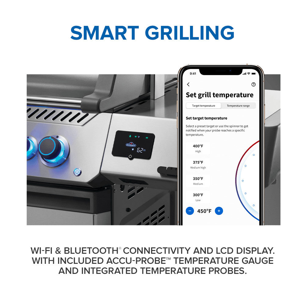 Napoleon Prestige 665 Connected Natural Gas Grill with Infrared Side and Rear Burner P665VXRSIBNSS