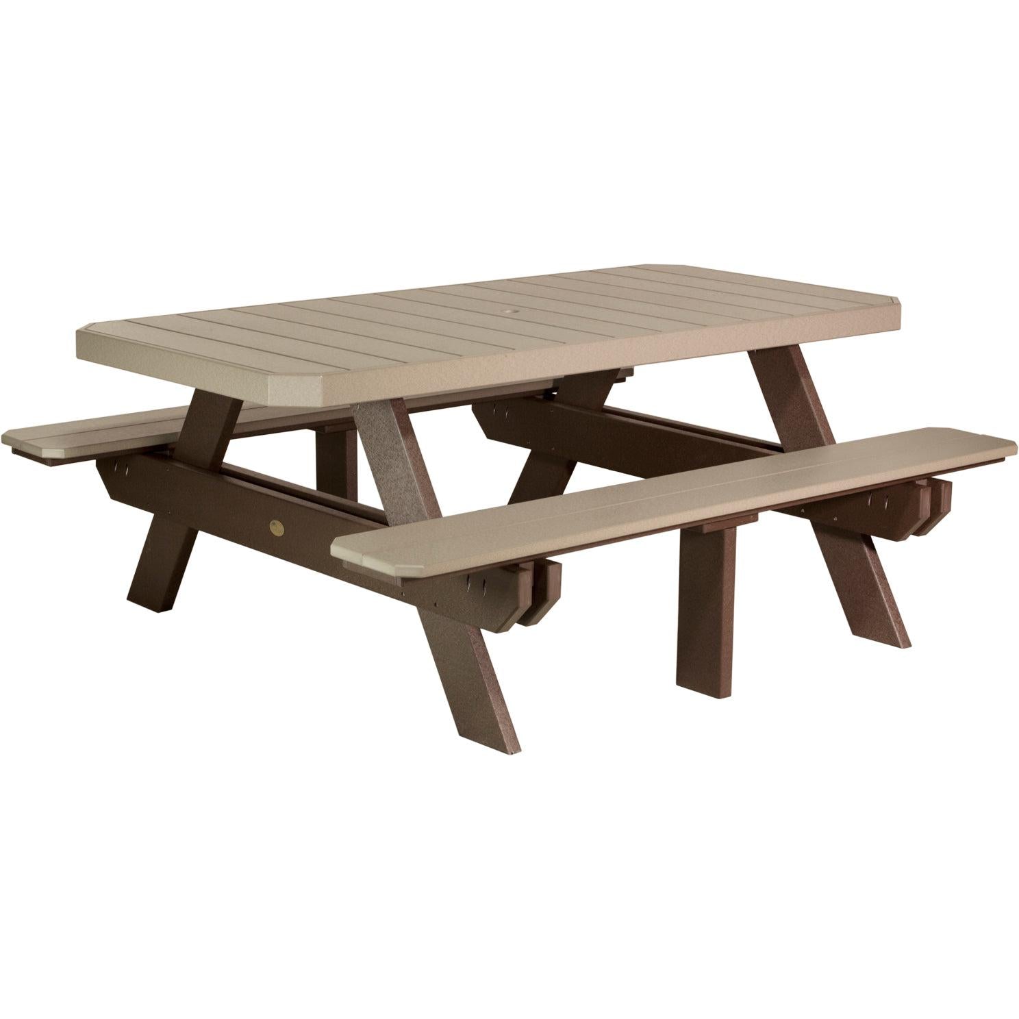 LuxCraft 6' Rectangular Picnic Table