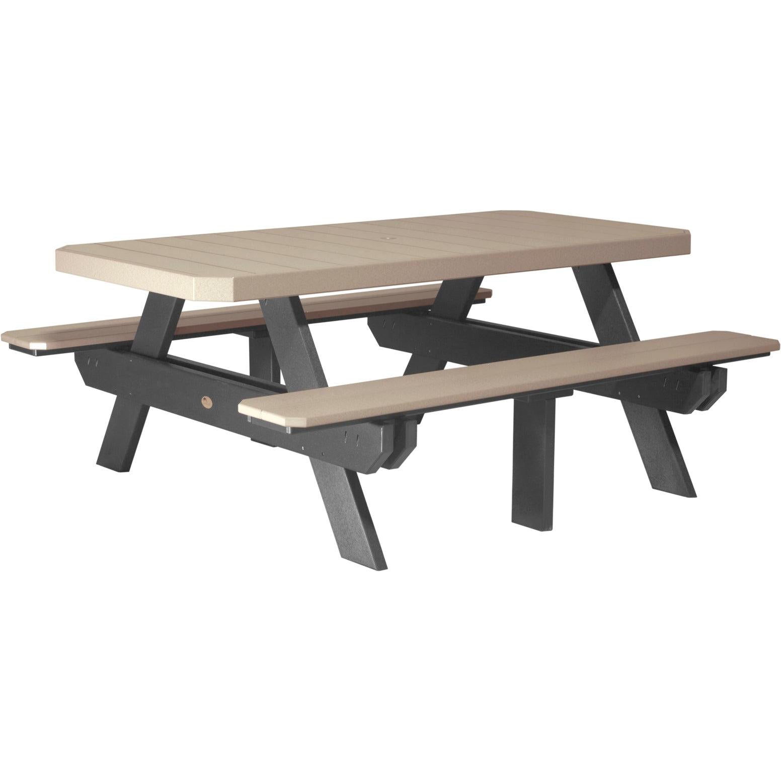 LuxCraft 6' Rectangular Picnic Table