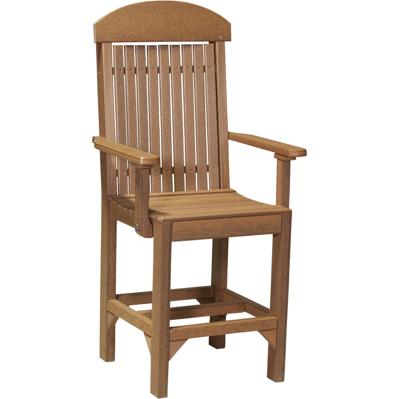 LuxCraft Classic Counter Height Arm Chair