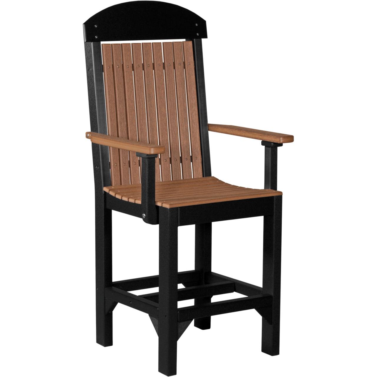 LuxCraft Classic Counter Height Arm Chair