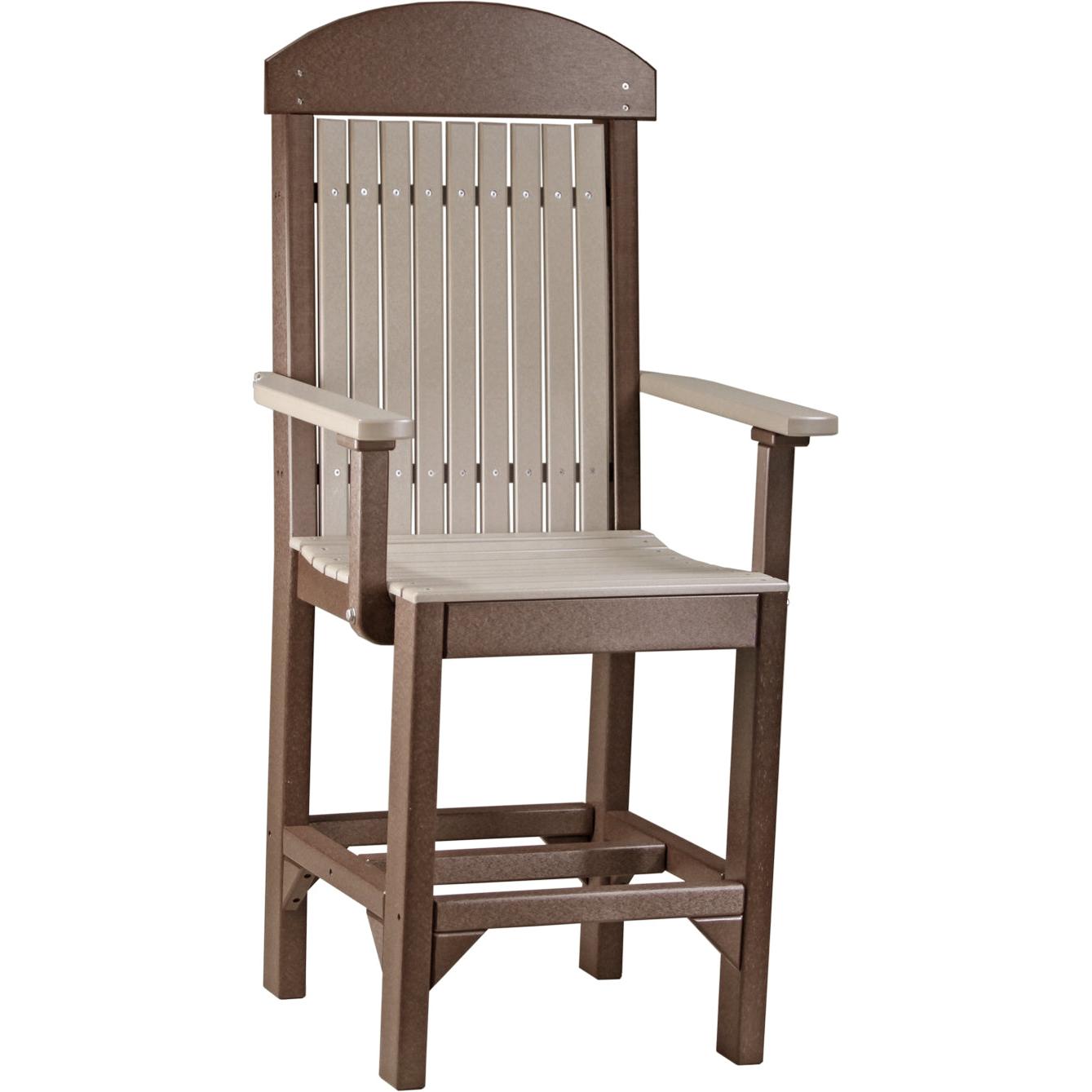 LuxCraft Classic Counter Height Arm Chair