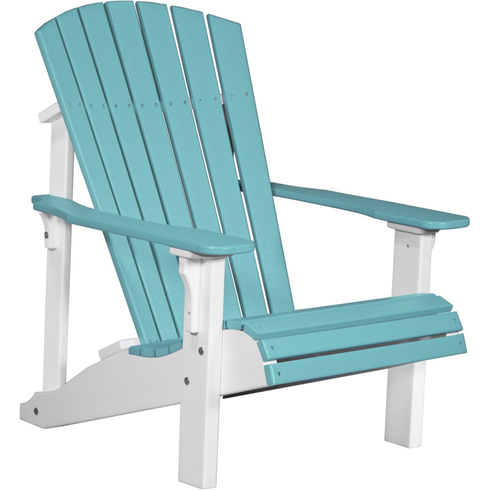 LuxCraft Deluxe Adirondack Chair (PDAC) - PDACABW Poly Deluxe Adirondack Chair (Aruba Blue & White)