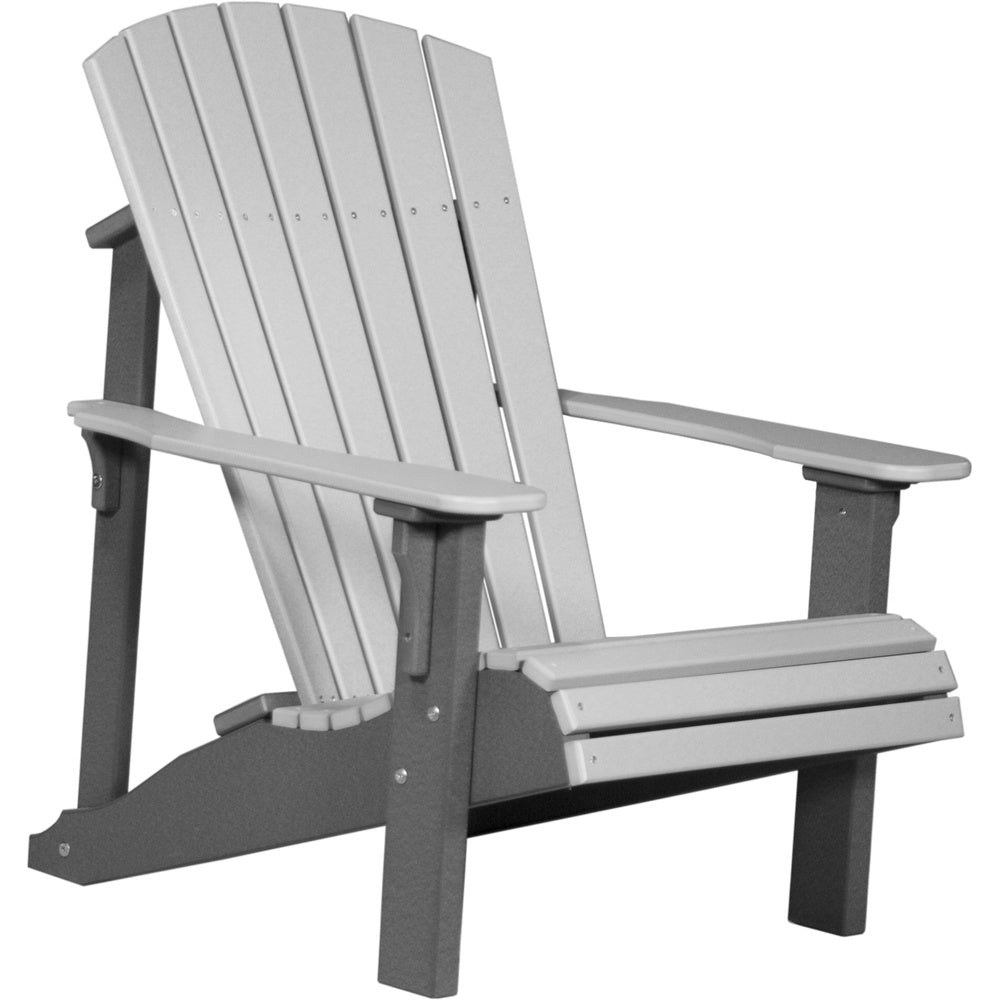 LuxCraft Deluxe Adirondack Chair (PDAC) - PDACDGS Poly Deluxe Adirondack Chair (Dove Gray & Slate)