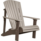 LuxCraft Deluxe Adirondack Chair (PDAC) - PDACWWCBR Poly Deluxe Adirondack Chair (Weatherwood & Chestnut Brown)