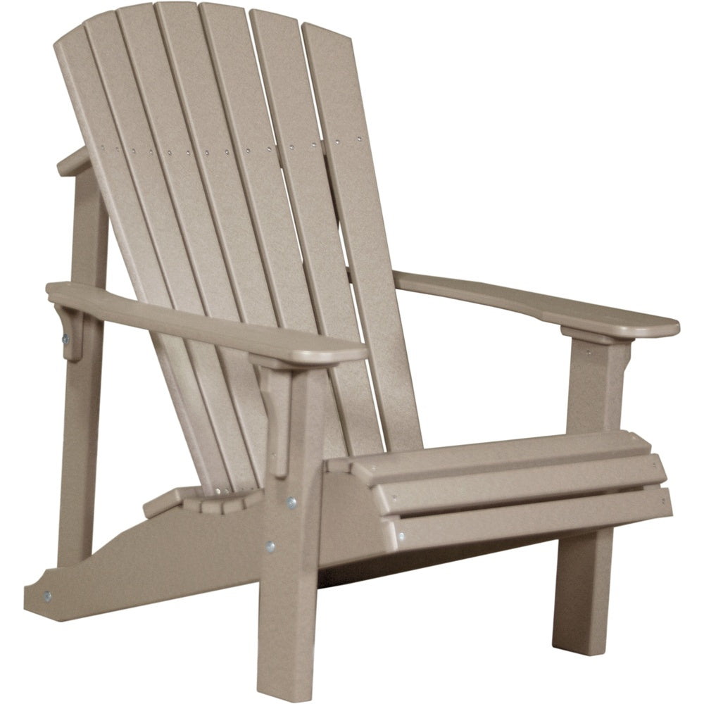 LuxCraft Deluxe Adirondack Chair (PDAC) - PDACWW Poly Deluxe Adirondack Chair (Weatherwood)