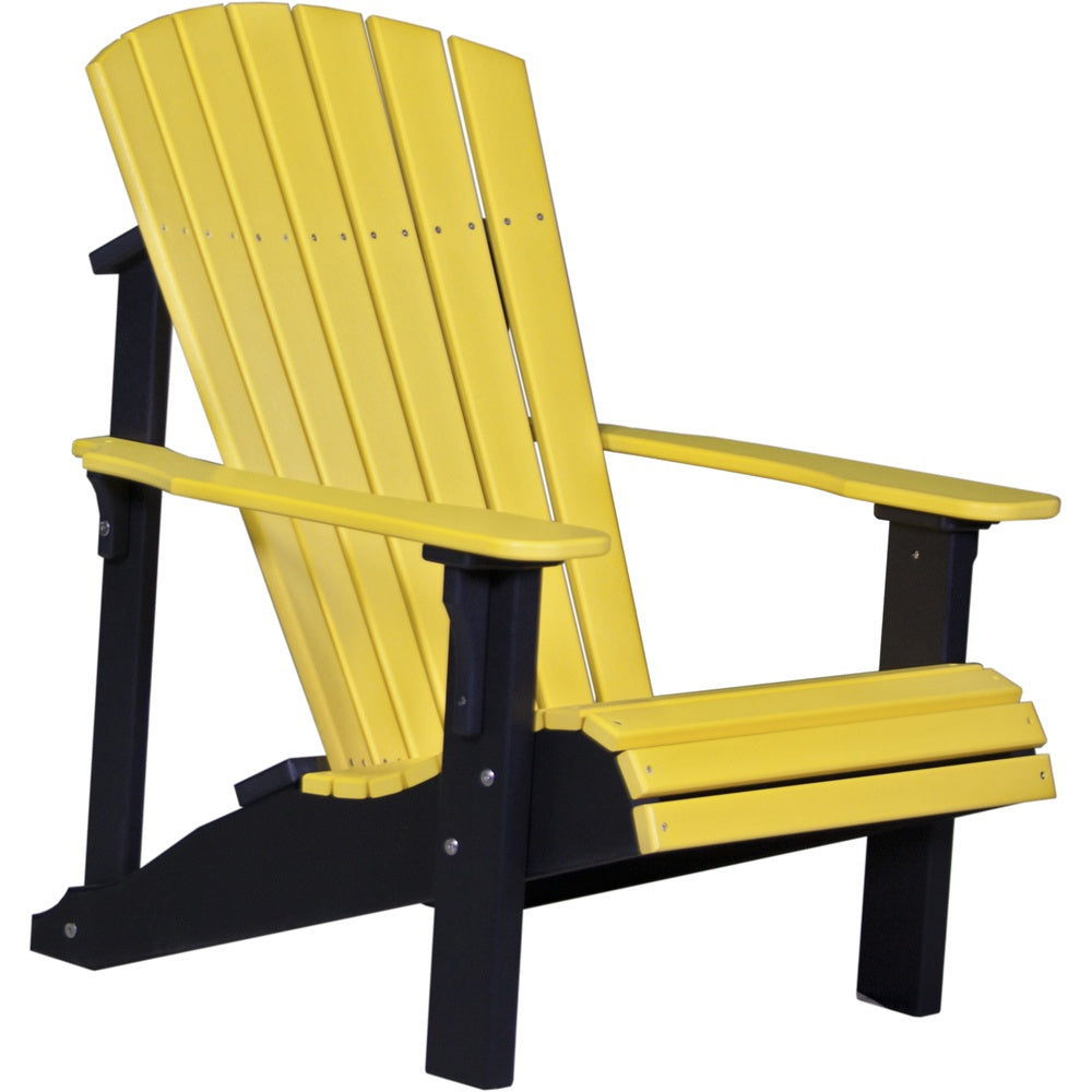 LuxCraft Deluxe Adirondack Chair (PDAC) - PDACYB Poly Deluxe Adirondack Chair (Yellow & Black)