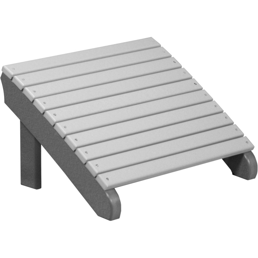 LuxCraft Deluxe Adirondack Footrest (PDAF) - PDAFDGS Poly Deluxe Adirondack Footrest (Dove Gray & Slate)