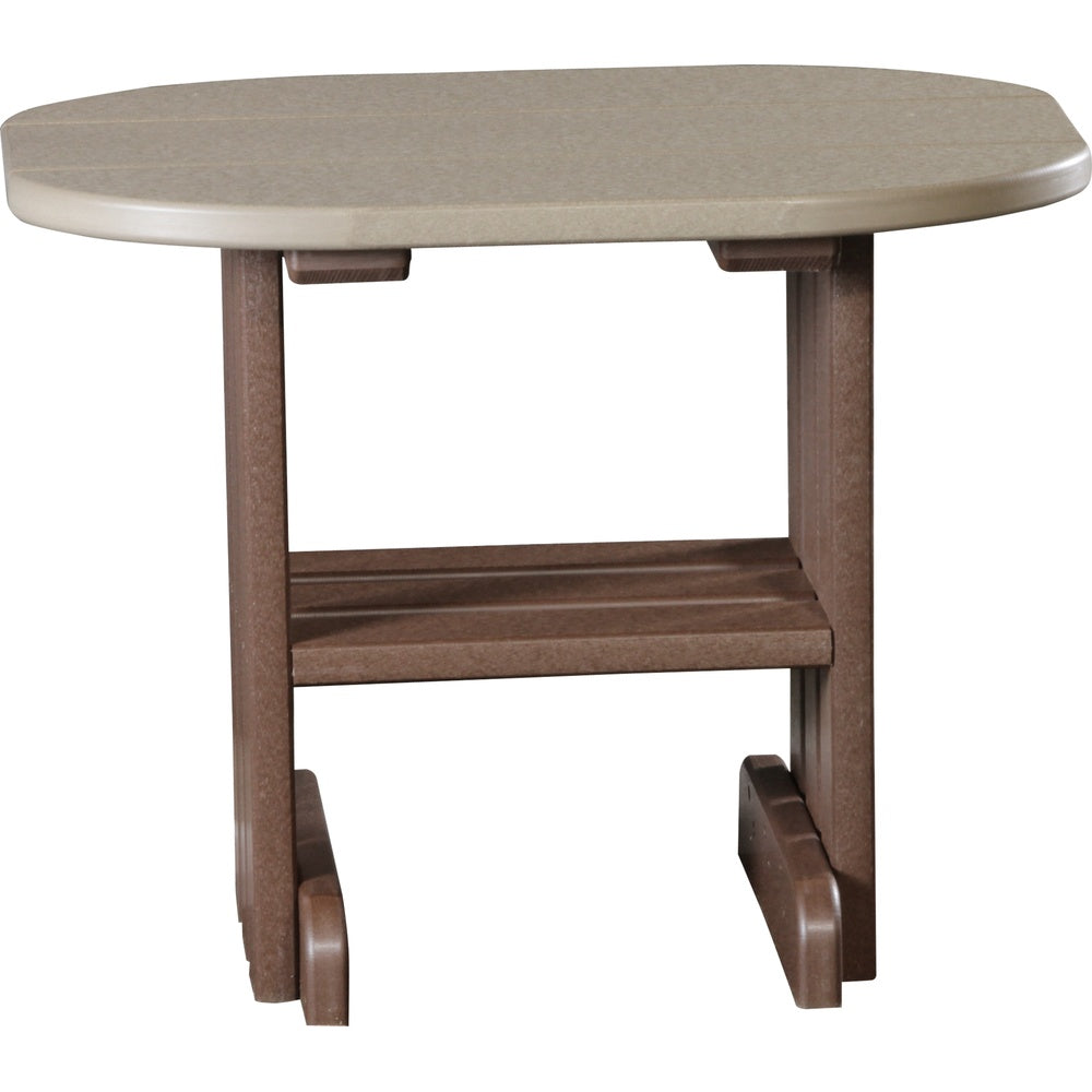 LuxCraft End Table (PET) - PETWWCBR Poly End Table (Weatherwood & Chestnut Brown)