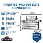 Napoleon Prestige PRO 665 Elite Natural Gas Grill with Smart Technology PRO665VXRSIBNSS