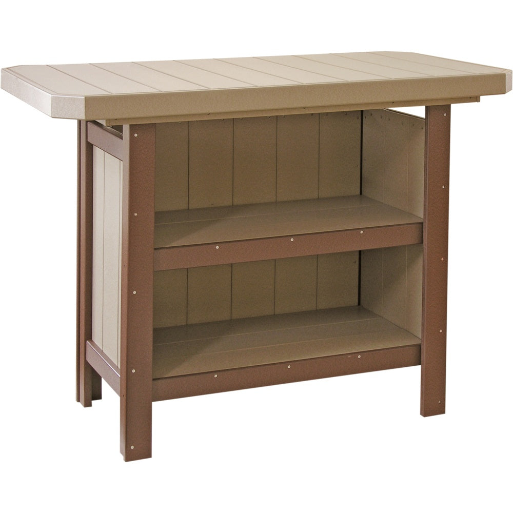 LuxCraft Serving Bar (PSB) - PSBWWCBR Poly Serving Bar (Weatherwood & Chestnut Brown)