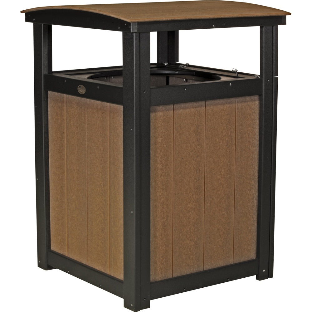 LuxCraft Trash Can (PTC) - PTCAMB Poly Trash Can (Antique Mahogany & Black)