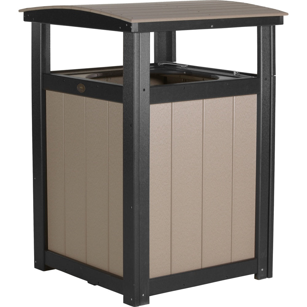 LuxCraft Trash Can (PTC) - PTCWWB Poly Trash Can (Weatherwood & Black)