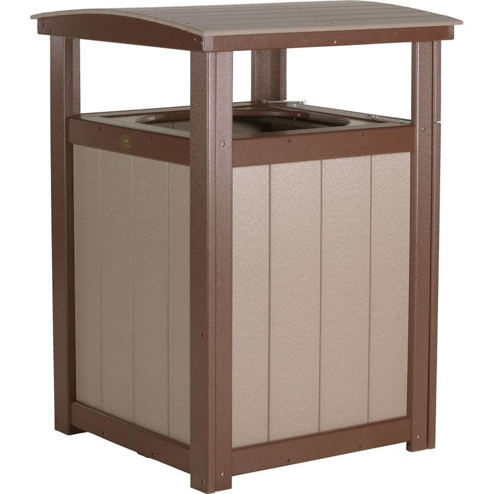 LuxCraft Trash Can (PTC) - PTCWWCBR Poly Trash Can (Weatherwood & Chestnut Brown)