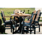 LuxCraft 41" Square Dining Table Set with 4 Swivel Chairs