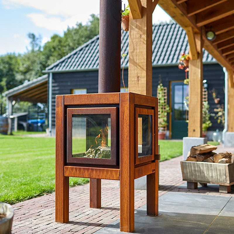 RB73 Quaruba L 3-Sided Outdoor Fireplace QUARUBA-L-3