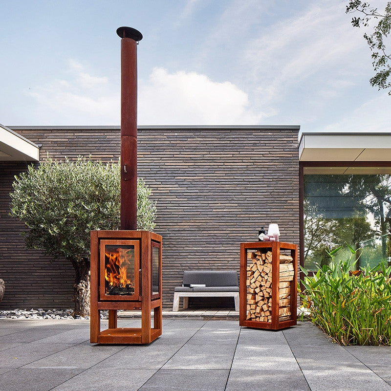RB73 Quaruba XXL Mobile 4-Sided Outdoor Fireplace QUARUBA-XXL-4M