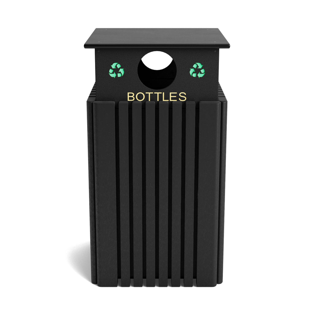 Polly Products Tall 40 Gallon Recycling Receptacles - R40C-Bottles-BK-NEW-WEB.jpg