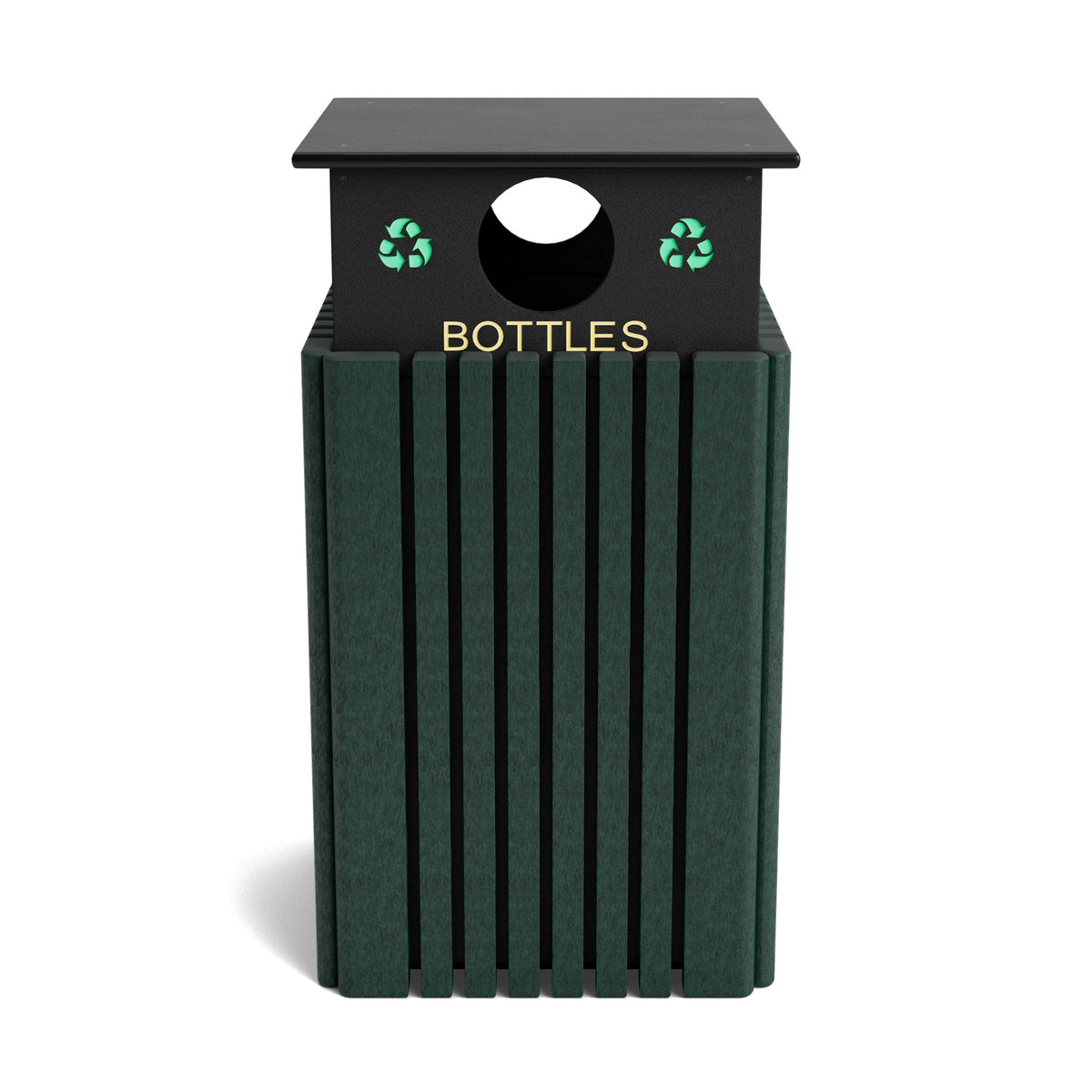 Polly Products Tall 40 Gallon Recycling Receptacles - R40C-Bottles-GN-NEW-WEB.jpg