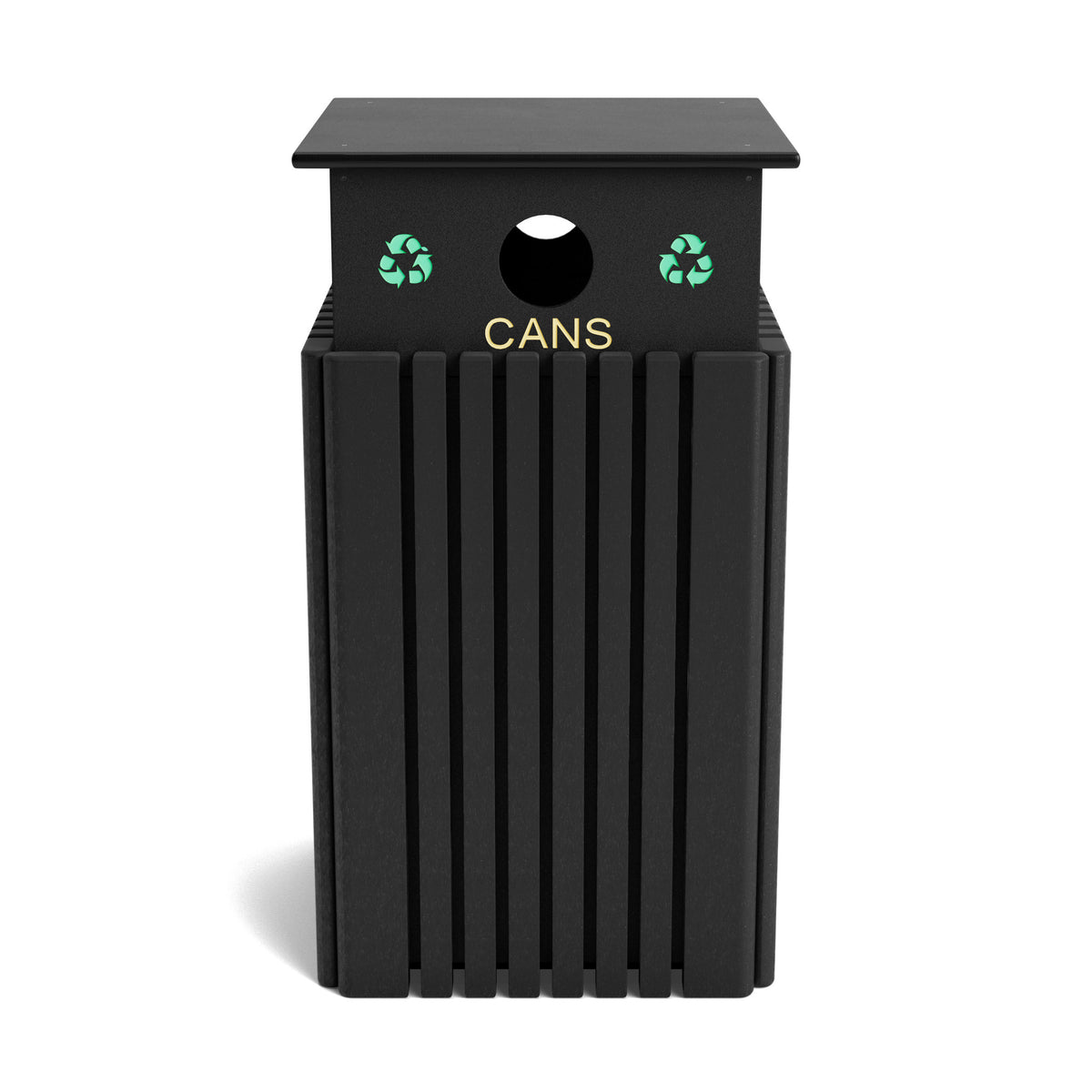 Polly Products Tall 40 Gallon Recycling Receptacles - R40C-Cans-BK-NEW-WEB.jpg