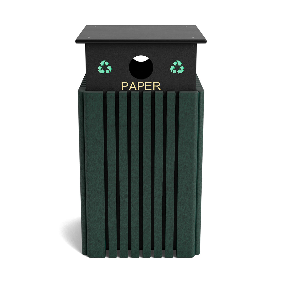 Polly Products Tall 40 Gallon Recycling Receptacles - R40C-Paper-GN-NEW-WEB.jpg