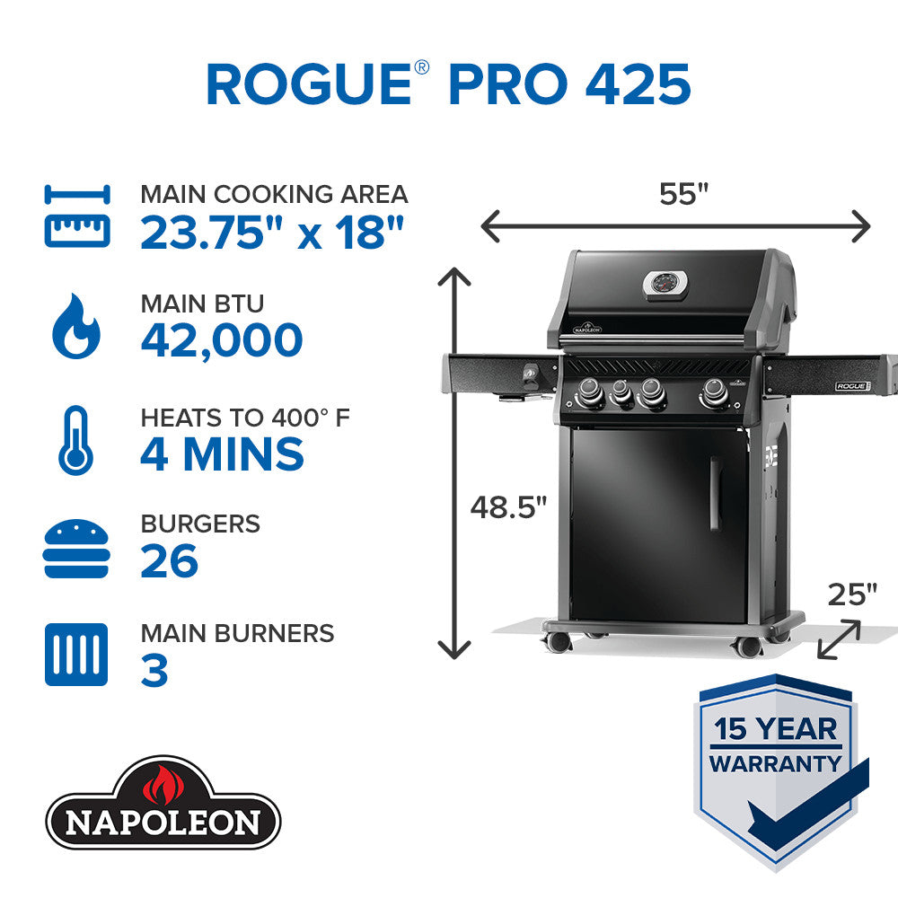 Napoleon Rogue PRO 425 SIB Grill with Infrared Side Burner RP425SIBNK-2