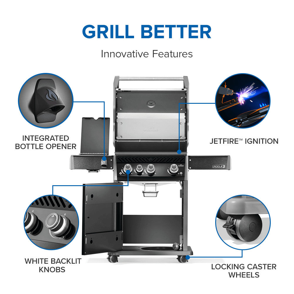 Napoleon Rogue PRO 425 SIB Grill with Infrared Side Burner RP425SIBNK-2