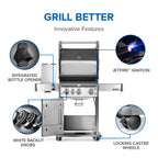Napoleon Rogue PRO 425 SIB Natural Gas Grill with Infrared Side Burner RP425SIBNSS-2