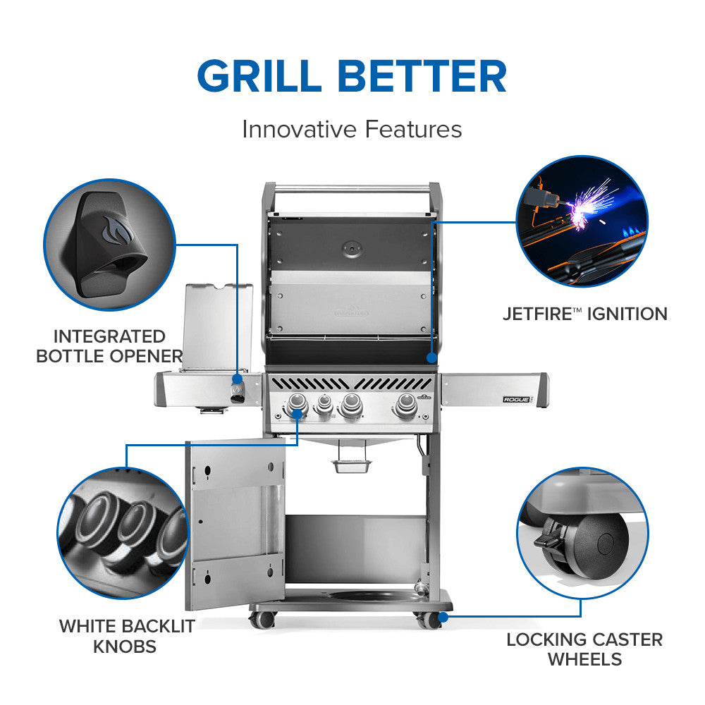 Napoleon Rogue PRO 425 SIB Natural Gas Grill with Infrared Side Burner RP425SIBNSS-2