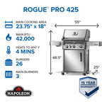Napoleon Rogue PRO 425 SIB Natural Gas Grill with Infrared Side Burner RP425SIBNSS-2