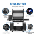 Napoleon Rogue PRO 525 SIB Natural Gas Grill with Infrared Side Burner RP525SIBNK-2
