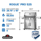 Napoleon Rogue PRO 525 SIB Grill with Infrared Side Burner RP525SIBNSS-2