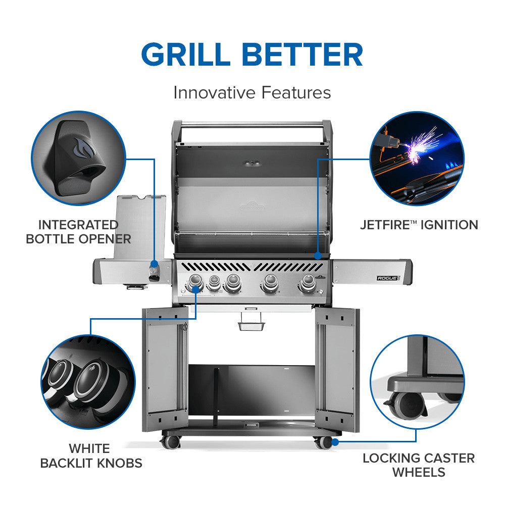 Napoleon Rogue PRO 525 SIB Grill with Infrared Side Burner RP525SIBNSS-2