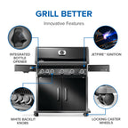 Napoleon Rogue PRO 625 SIB Natural Gas Grill with Infrared Side Burner RP625SIBNK-2