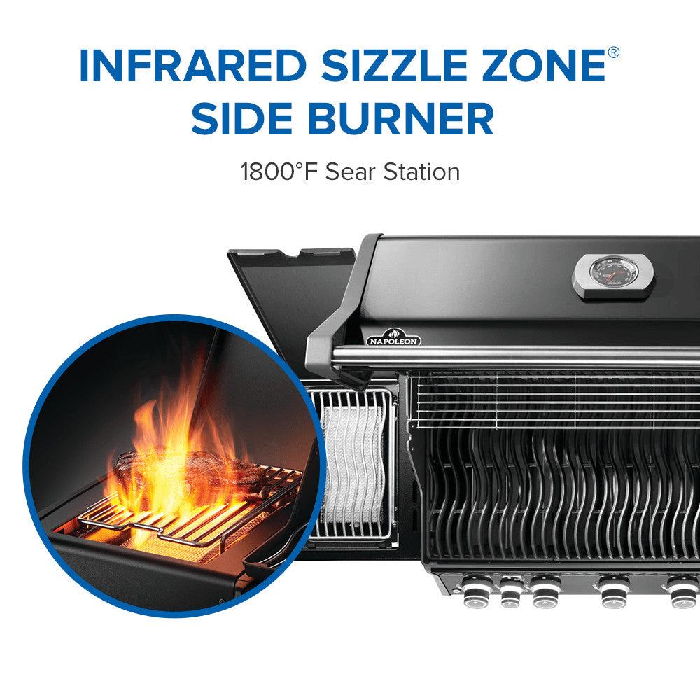 Napoleon Rogue PRO 625 SIB Natural Gas Grill with Infrared Side Burner RP625SIBNK-2
