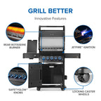 Napoleon Phantom Rogue PRO-S 425 RSIB Natural Gas Grill with Infrared Side and Rear Burner RPS425RSIBNK-2-PHM