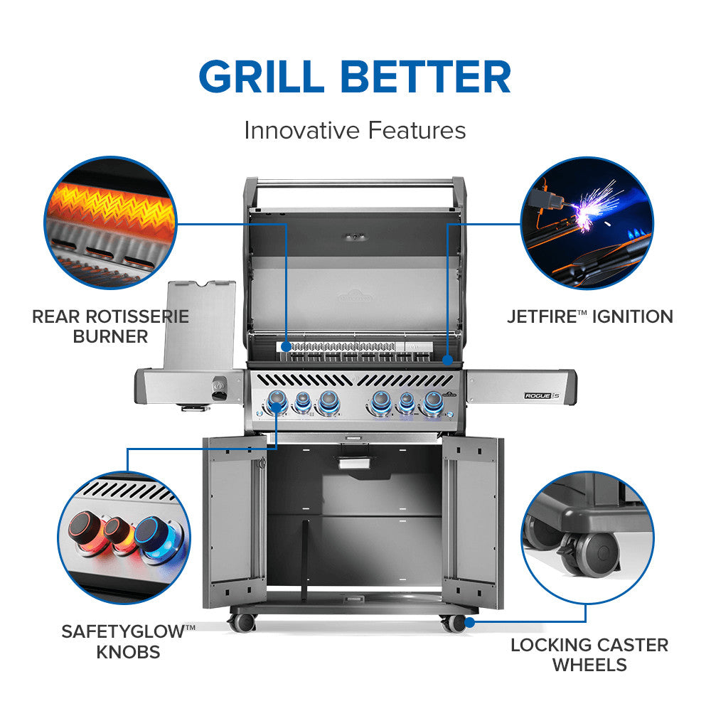 Napoleon Rogue PRO-S 525 RSIB Natural Gas Grill with Infrared Side and Rear Burner RPS525RSIBNSS-2