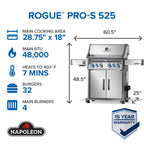 Napoleon Rogue PRO-S 525 RSIB Natural Gas Grill with Infrared Side and Rear Burner RPS525RSIBNSS-2