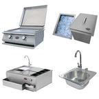 Cal Flame Laguna Q Platinum Series 3-Piece BBQ Island GPV-3100