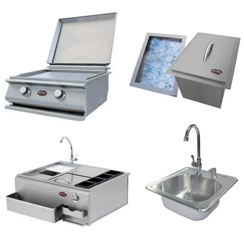 Cal Flame Laguna Q Platinum Series 3-Piece BBQ Island GPV-3100