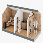 Sweaty Yeti Sauna Plus 6-8 Person Outdoor Sauna & Barrel Cold Plunge Cabin 8 x 17 ft - official Sweaty Yeti source image